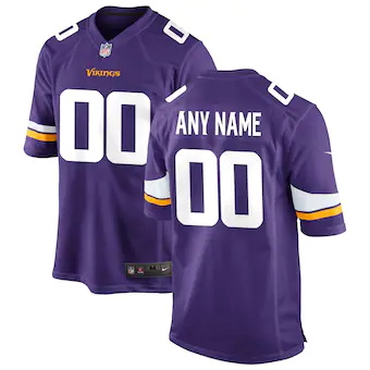 mens nike purple minnesota vikings custom game jersey